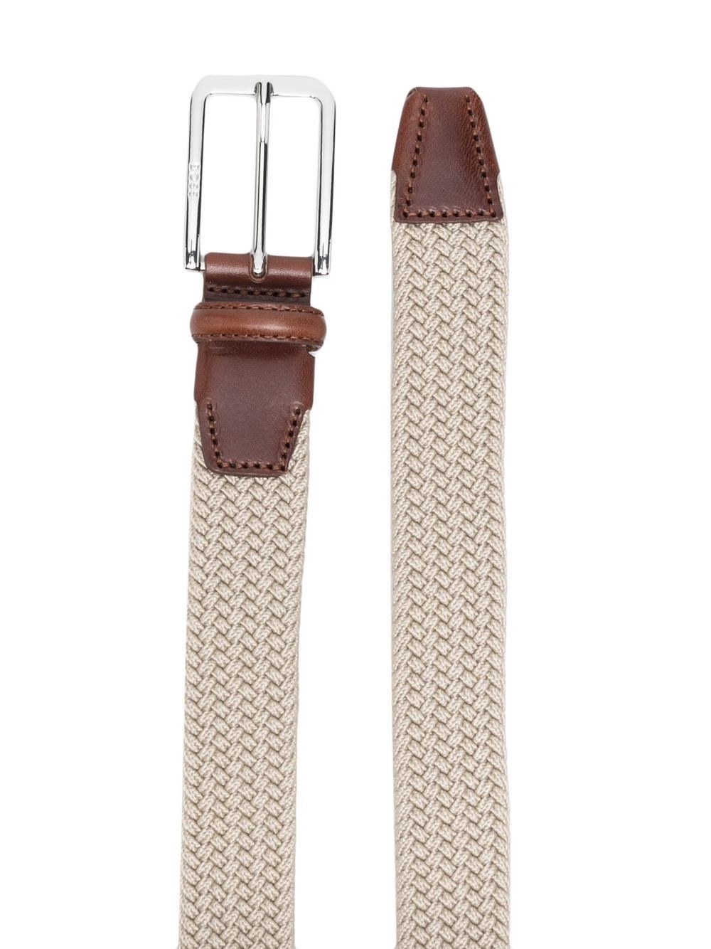 woven engraved-logo belt - 2