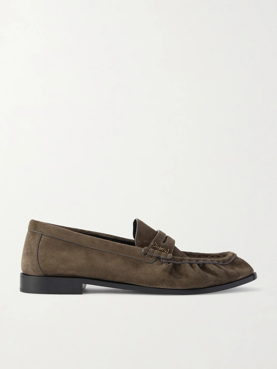 Le Loafer Monogram Logo-Appliquéd Suede Penny Loafers - 1