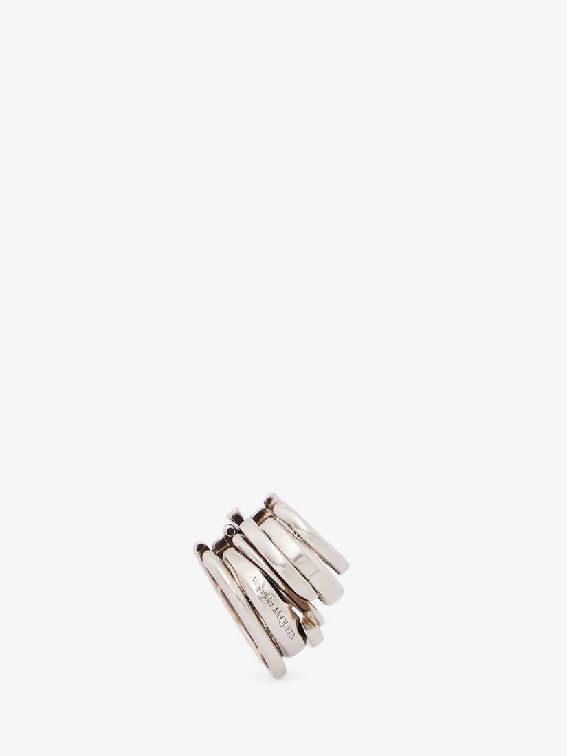 Men's Top Fine Accumulation Ear Cuff in Antique Silver - 1