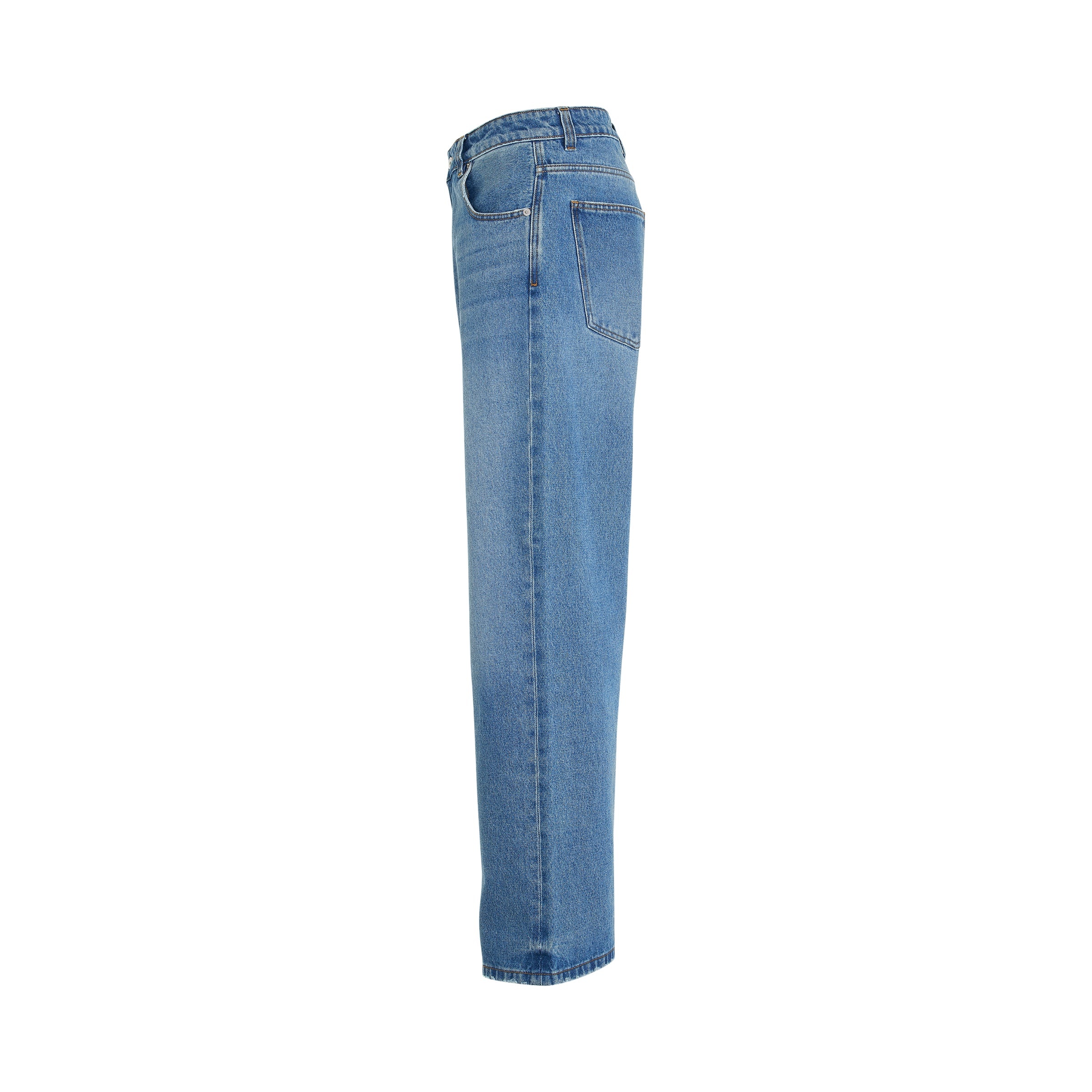 Le Denimes Large Jeans in Blue/Tabac - 3