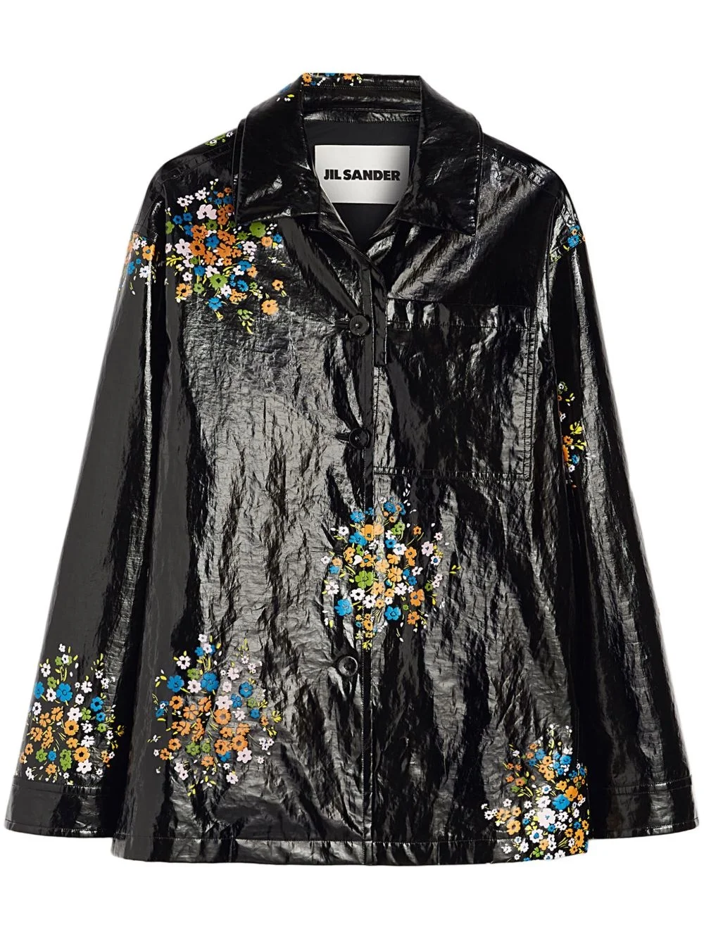 floral-print overshirt - 1