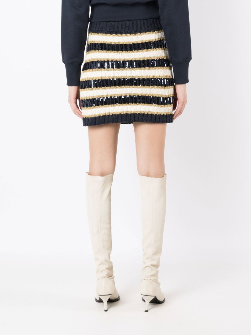 Rockstud-detail stripe-knit skirt 4