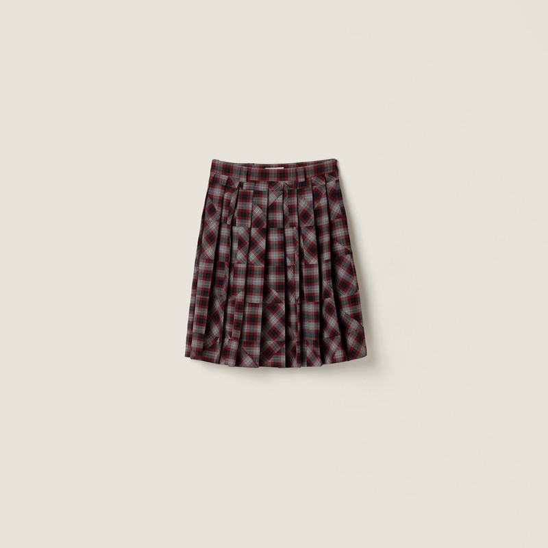 Tartan patchwork midi skirt 1