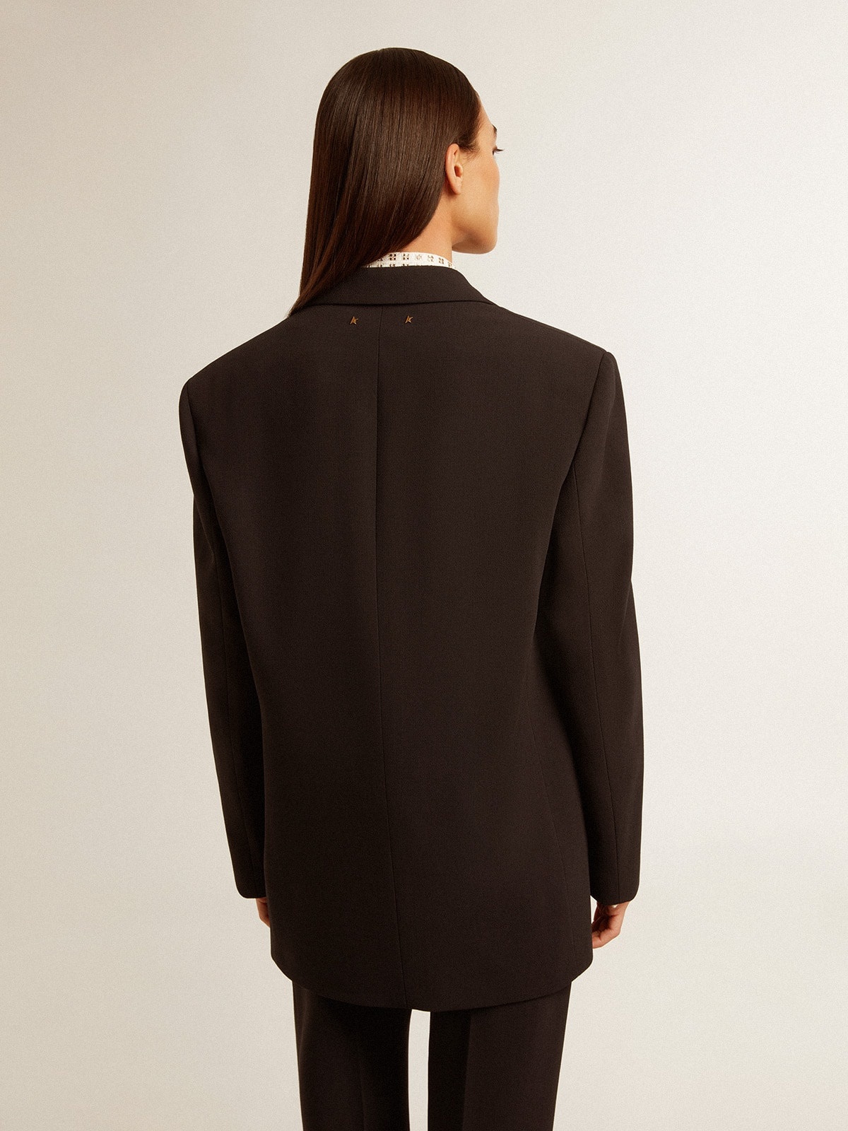 Women’s black wool-blend blazer jacket - 5