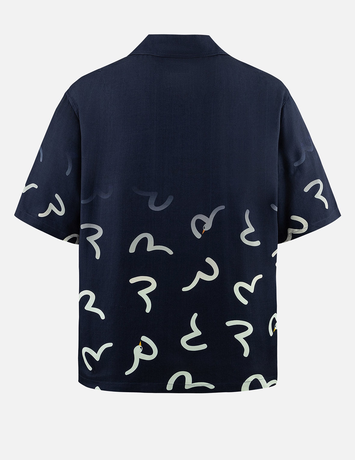 Allover Seagull Print Boxy Short-Sleeve Shirt - 2