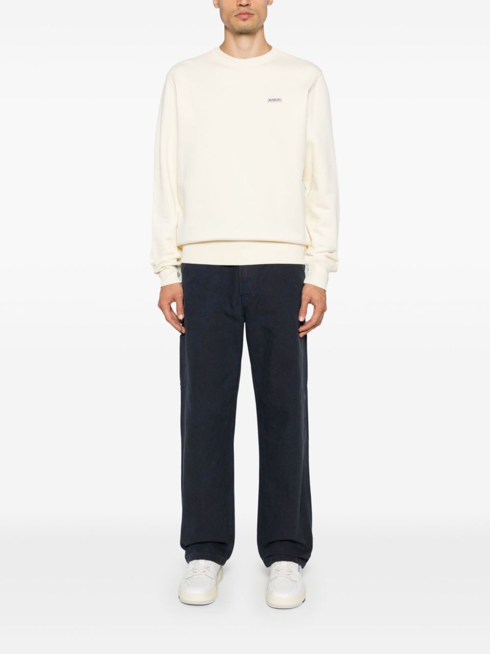logo-patch jersey sweatshirt - 2