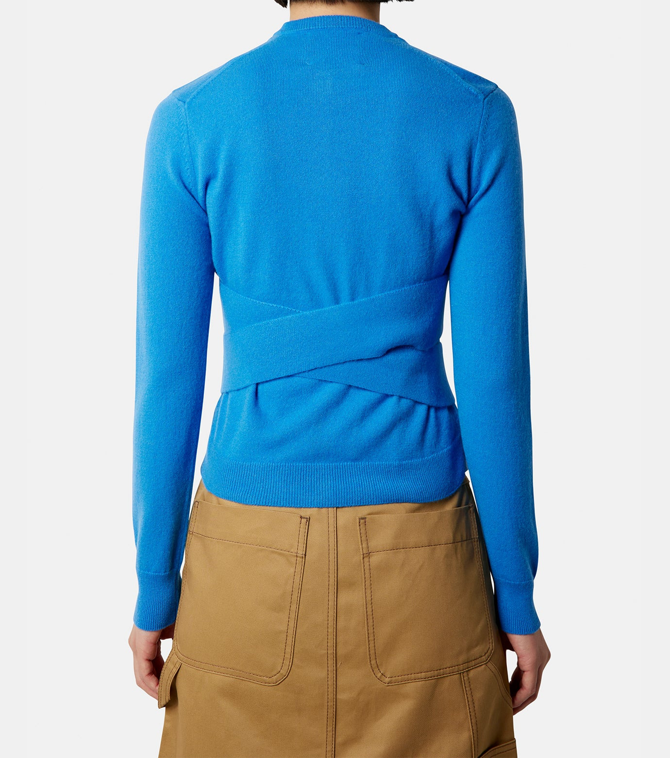 Crewneck Wrap Cardigan w/Cut-Out - 3