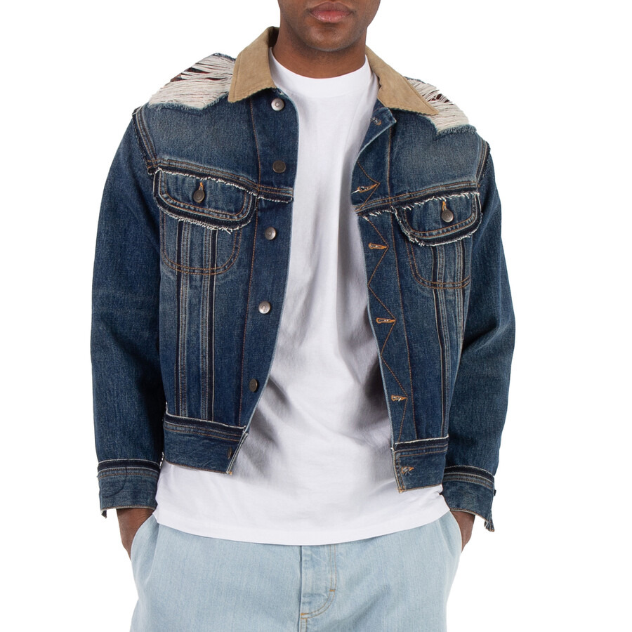 Maison Margiela Men's Indigo Pendleton Denim Jacket - 1