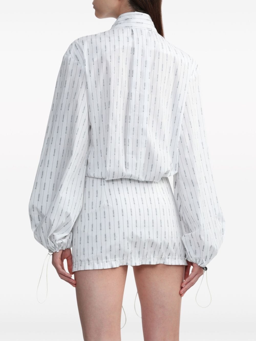 pinstriped cotton mini shirtdress - 4