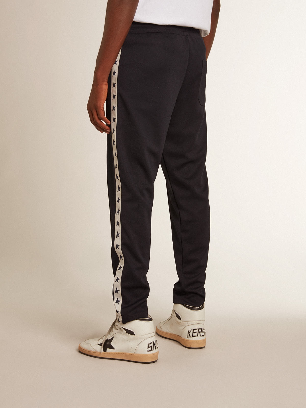 Dark blue joggers with contrasting strip and stars - 4