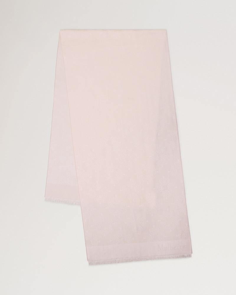 Mulberry Tree Rectangular Scarf Blossom Pink Cotton Silk Blend 1