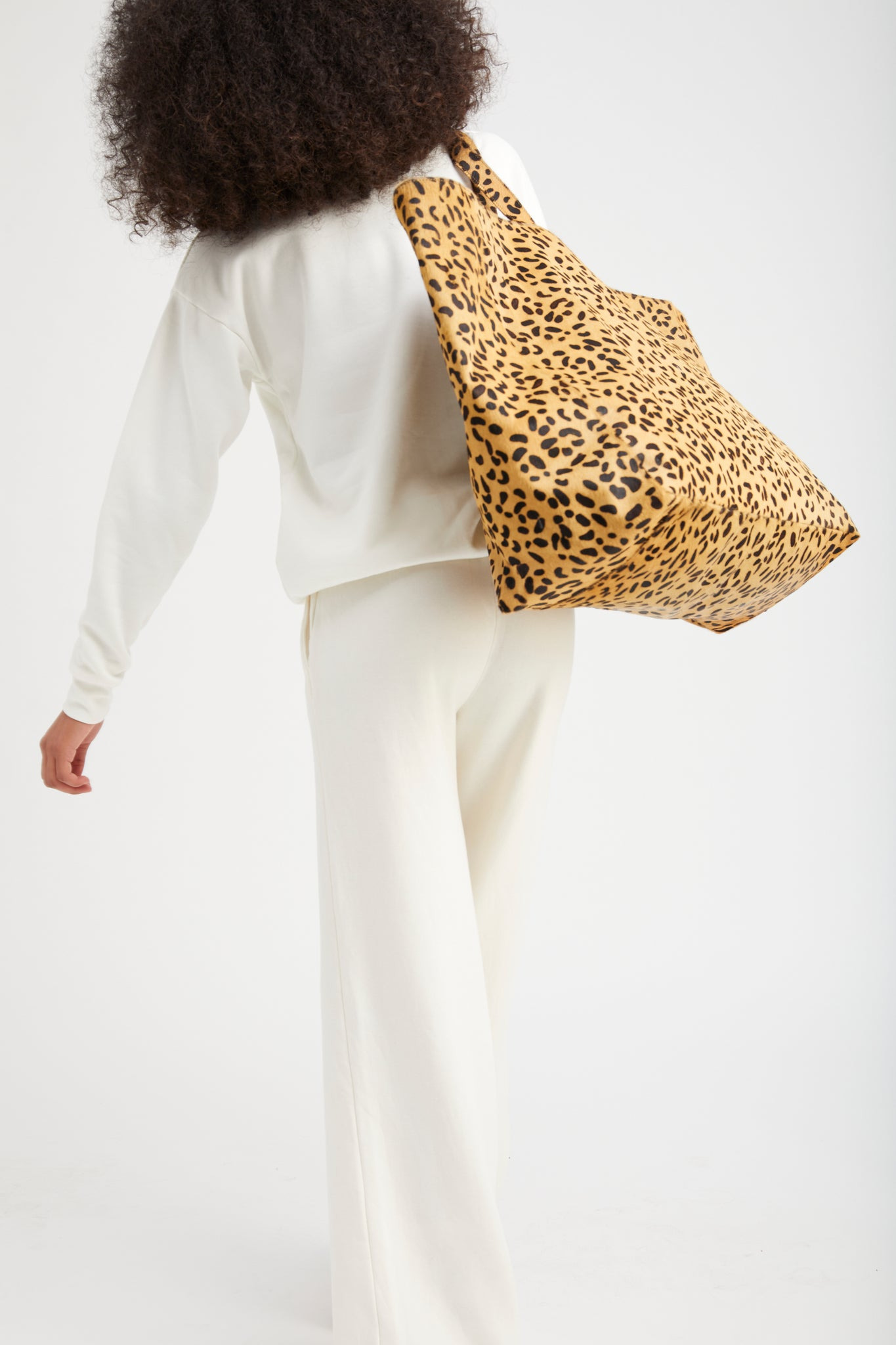 CHEETAH SUEDE LARGE CLASSIC TOTE - 3