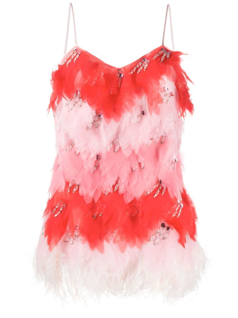 x Koché embellished feather top 1