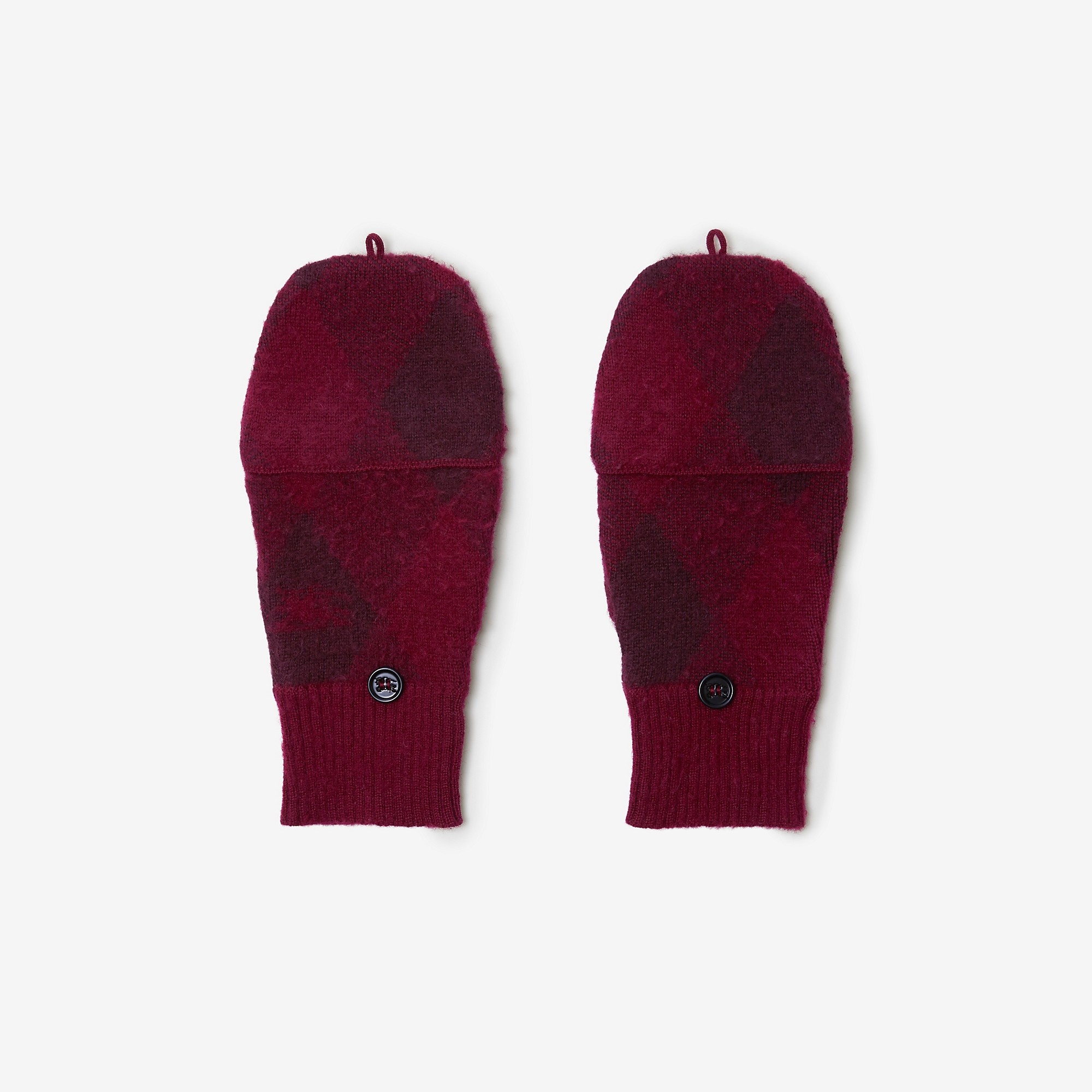 Argyle Wool Mittens - 1