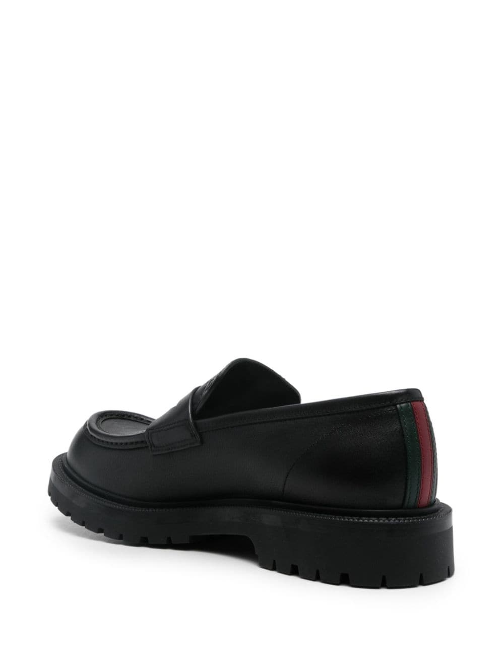 Web-stripe trim loafers - 3