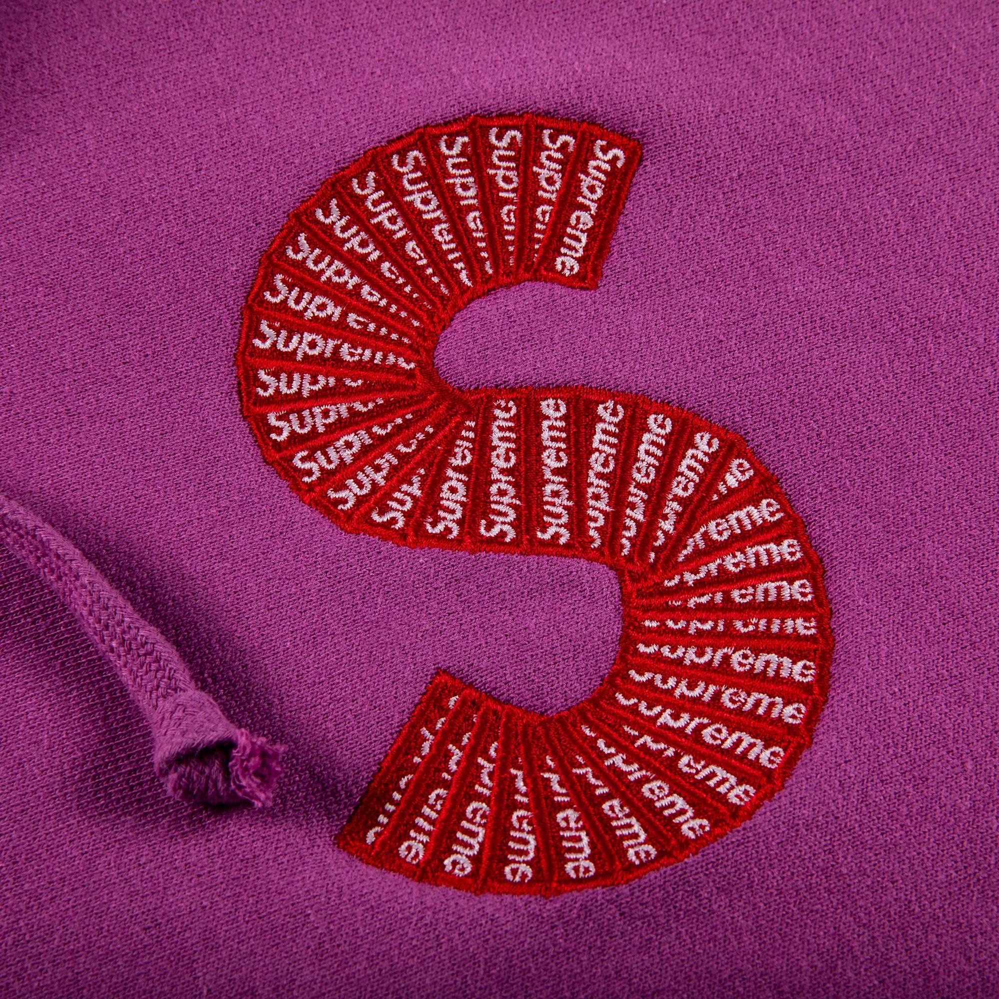 Supreme S Logo Hooded Sweatshirt 'Bright Purple' - 2