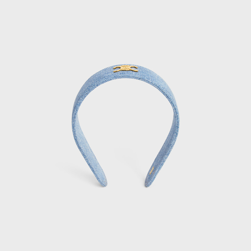 Celine Headband in Cotton and Brass with Gold Finish - 1
