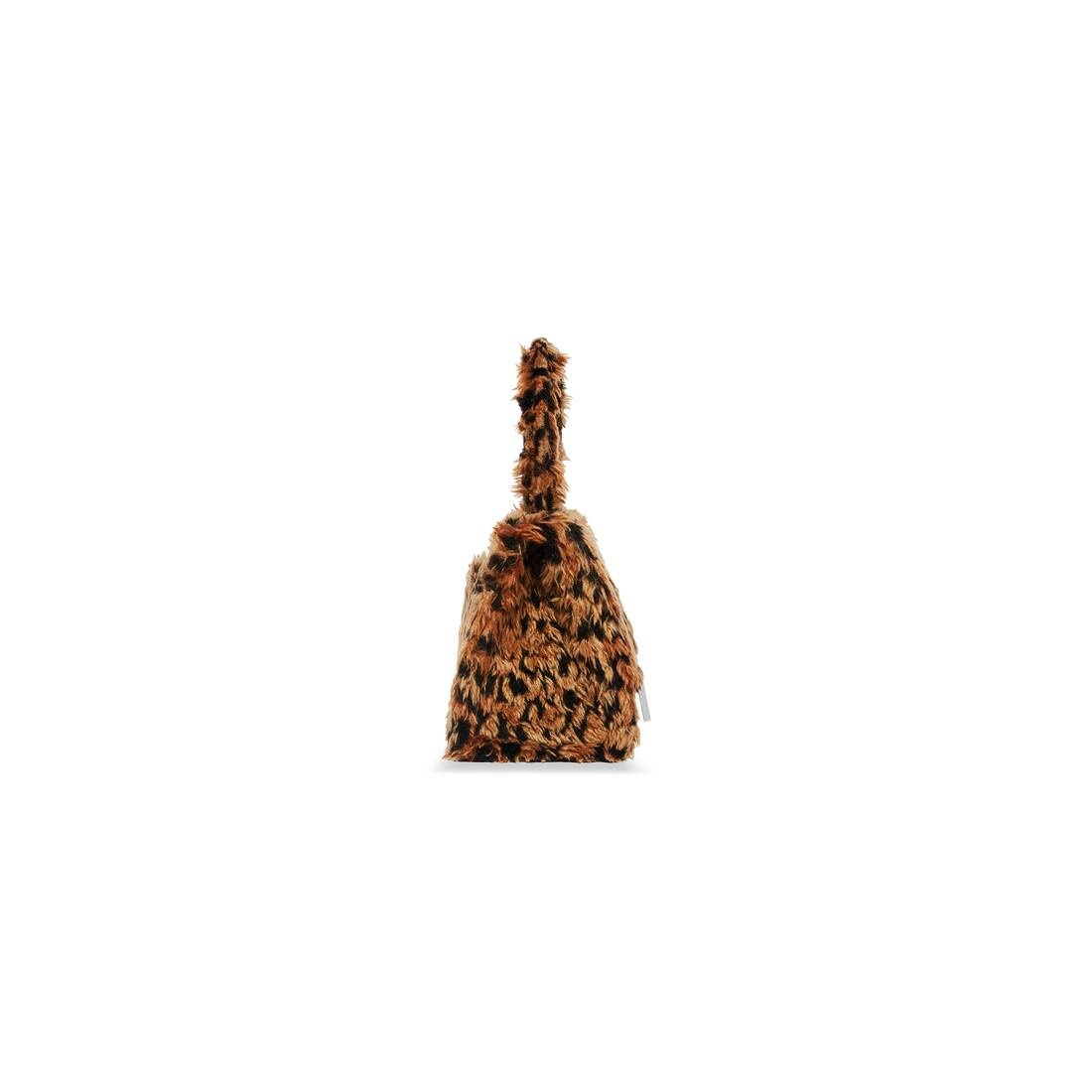 Women's Hourglass Small Handbag With Strap With Leopard Print in Beige - 3