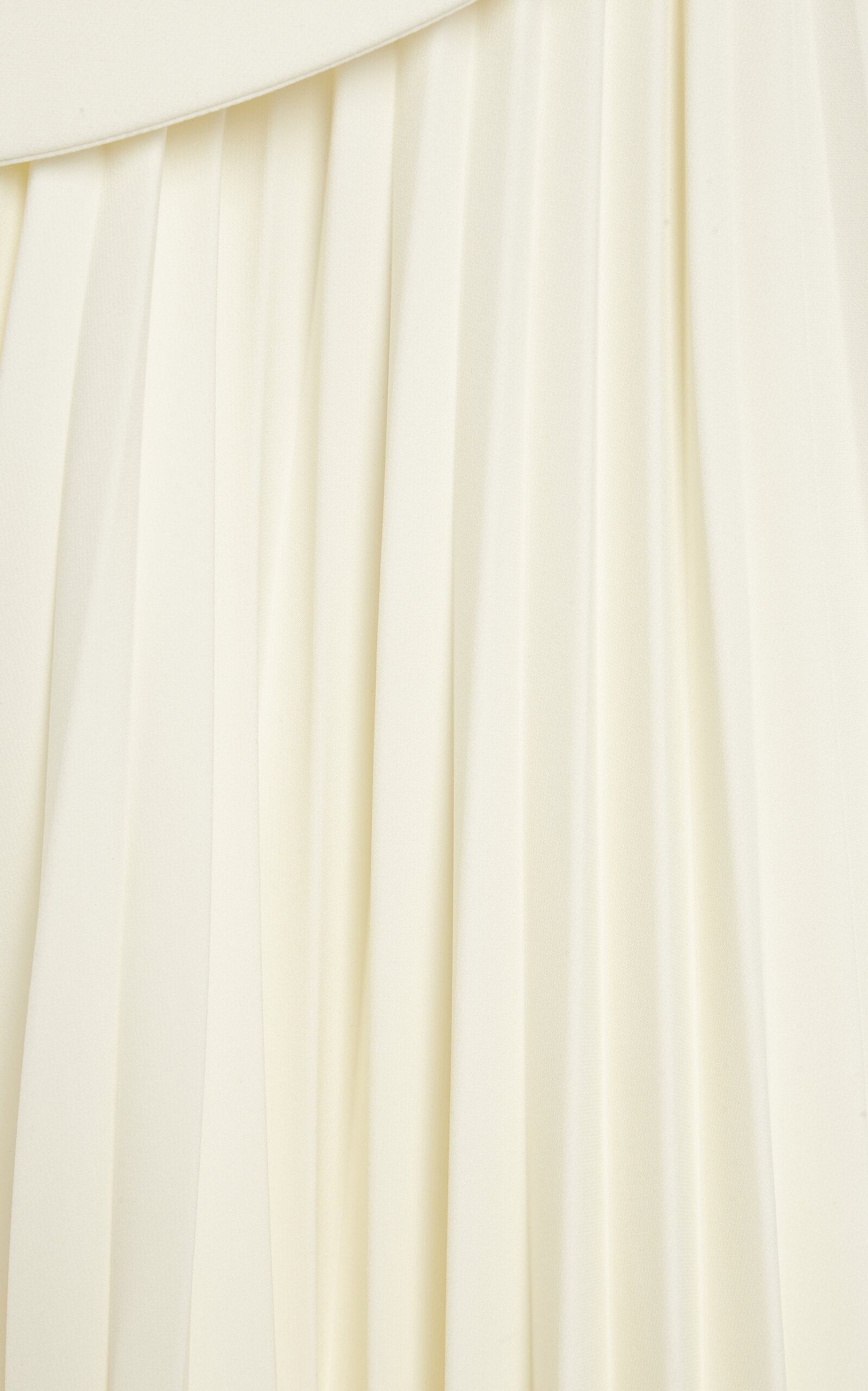 Basque-Detailed Pleated Crepe Maxi Skirt ivory - 7