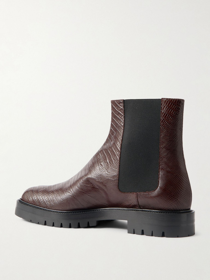 Tabi Lizard-Effect Leather Chelsea Boots Brown 4