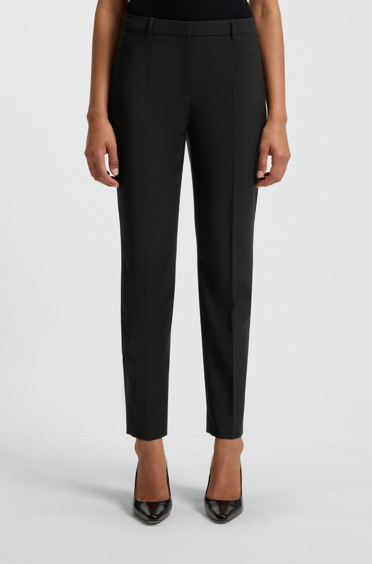 REGULAR-FIT TAPERED-LEG PANTS IN CHECKERED VIRGIN WOOL - 2