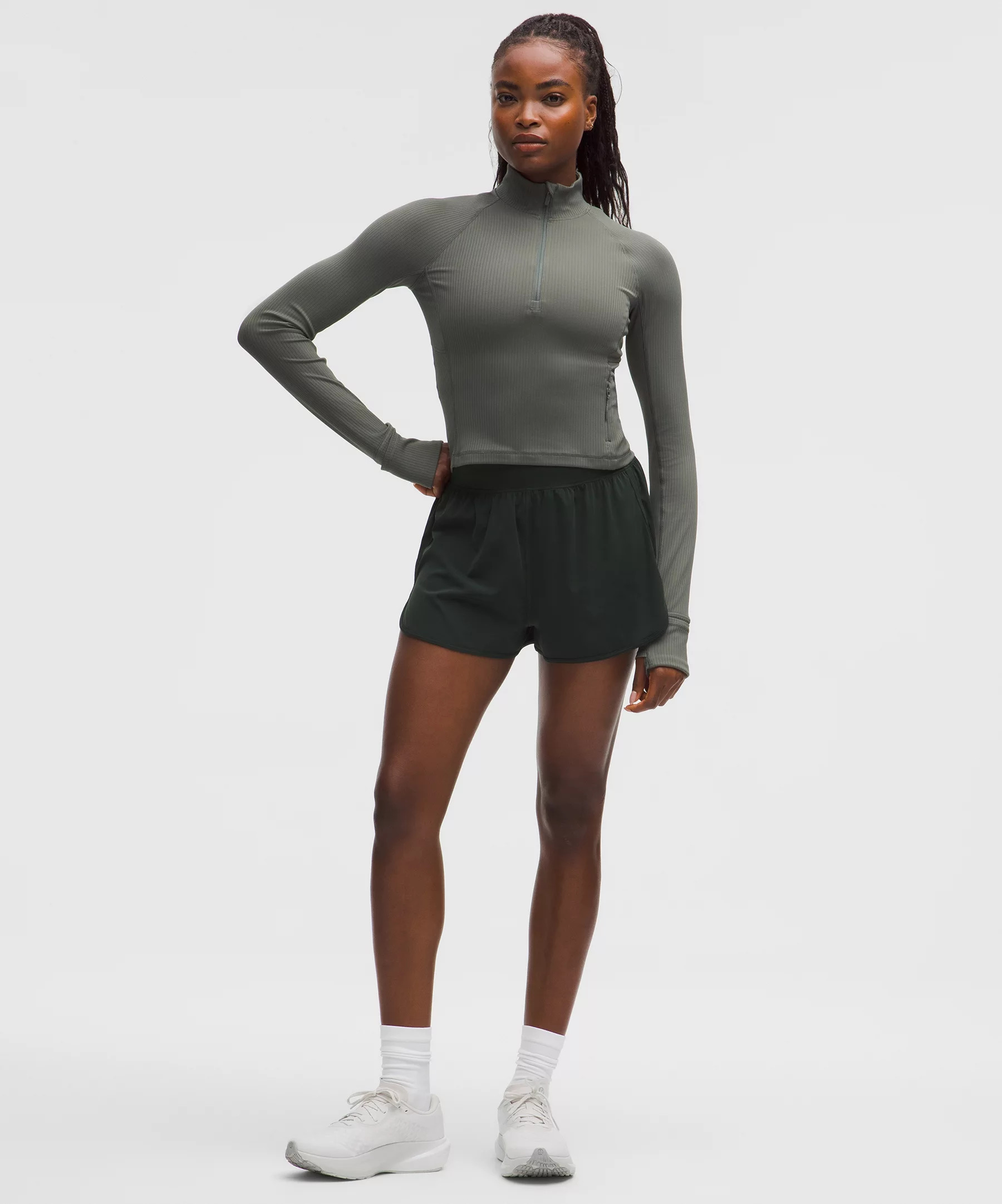 It's Rulu Ribbed Cropped Half Zip *Updated - 2
