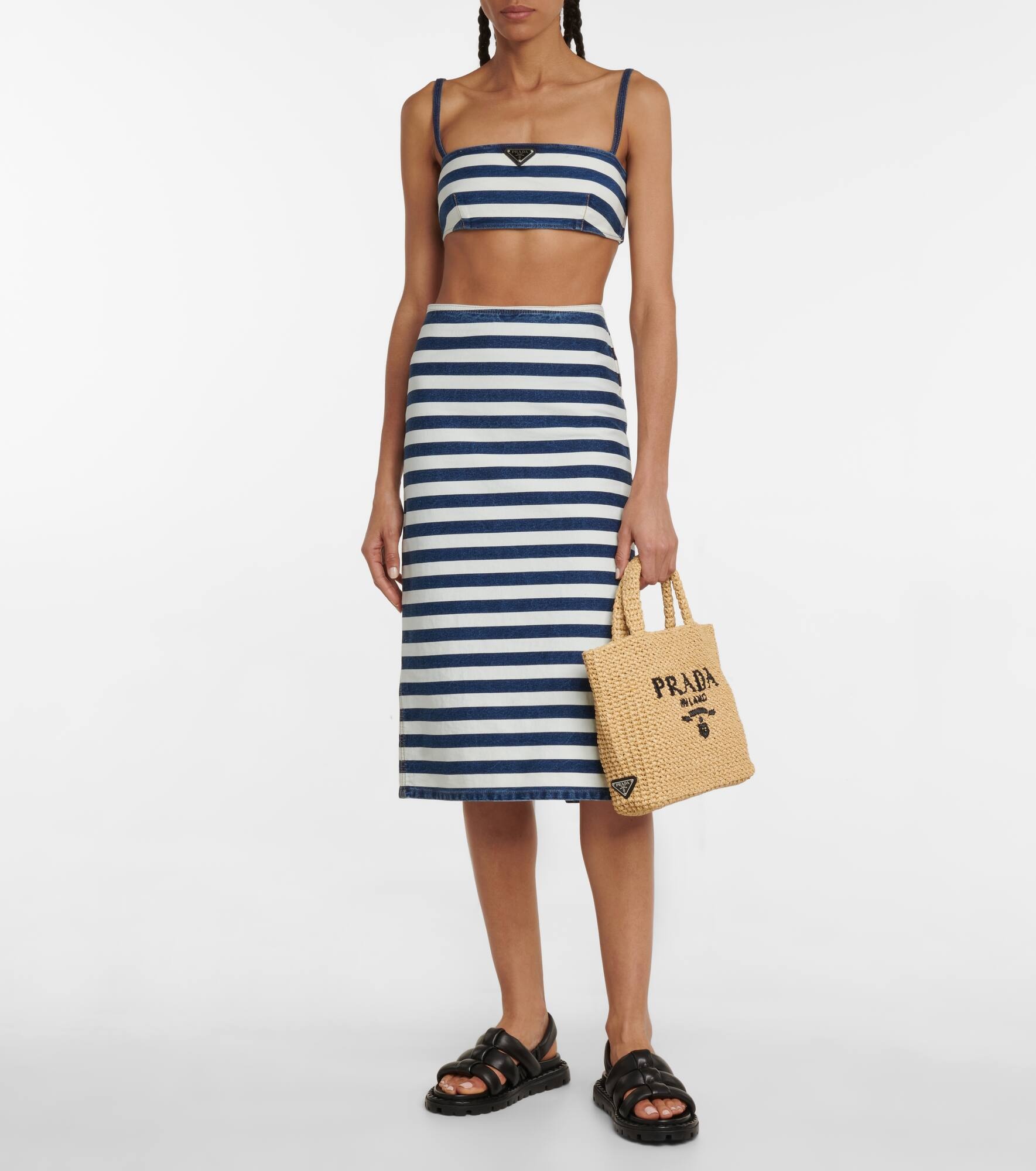 Logo raffia shopper - 5