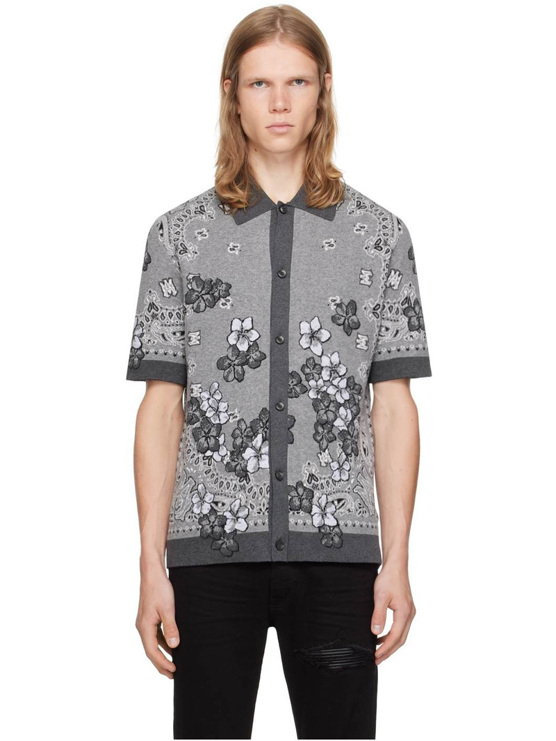 Gray Bandana Floral Polo 1