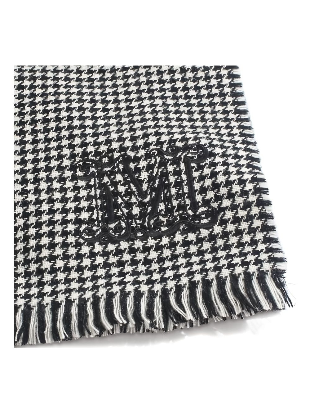 houndstooth fringed scarf - 3