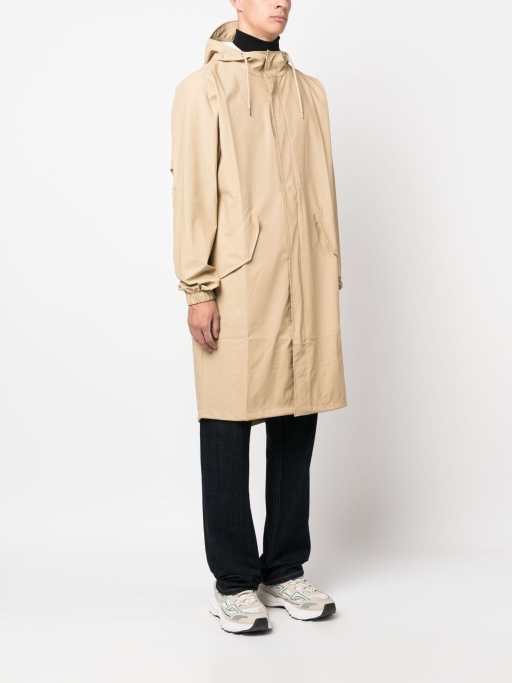 Fishtail drawstring-hood coated parka - 3