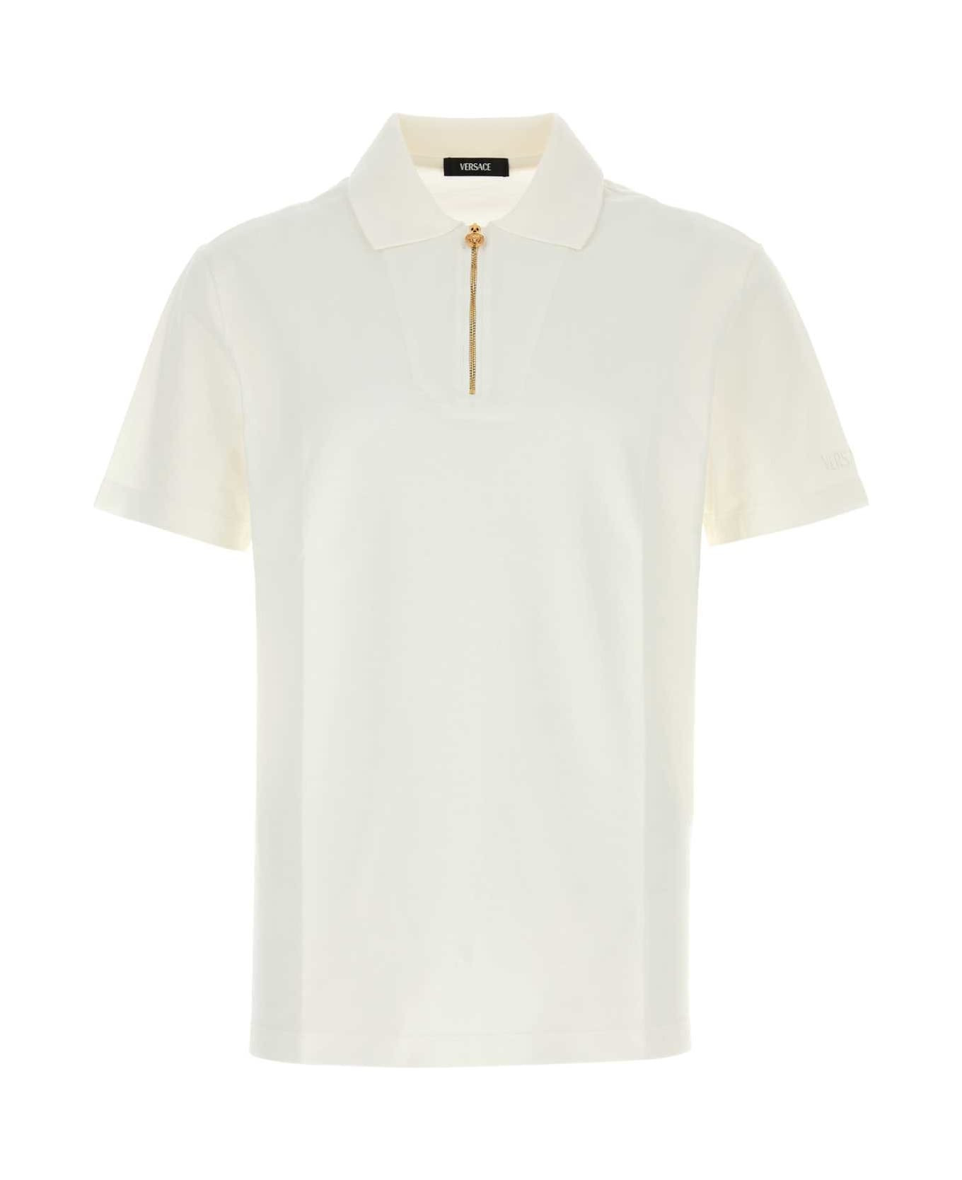 White Piquet Polo Shirt - 1