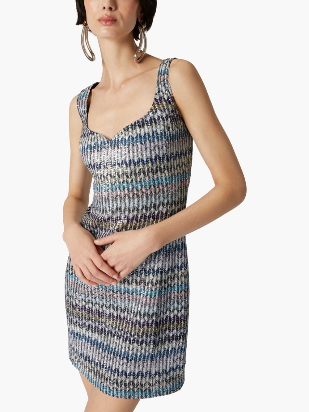 lamé knitted mini dress - 4