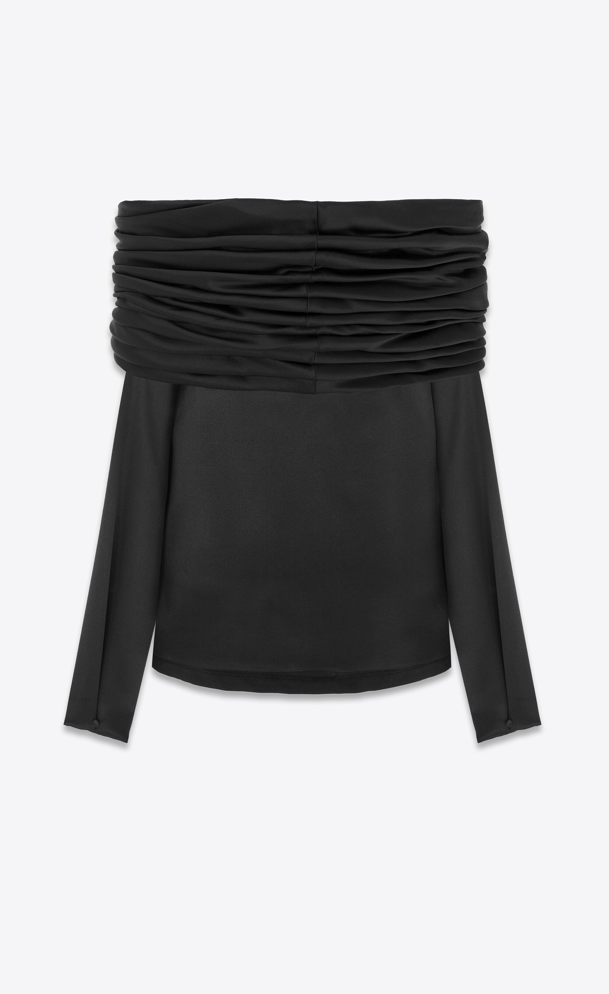 off-the-shoulder blouse in silk satin crepe - 3