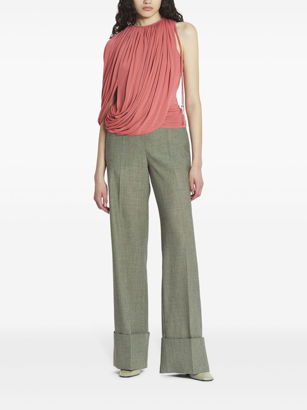 draped jersey top - 2