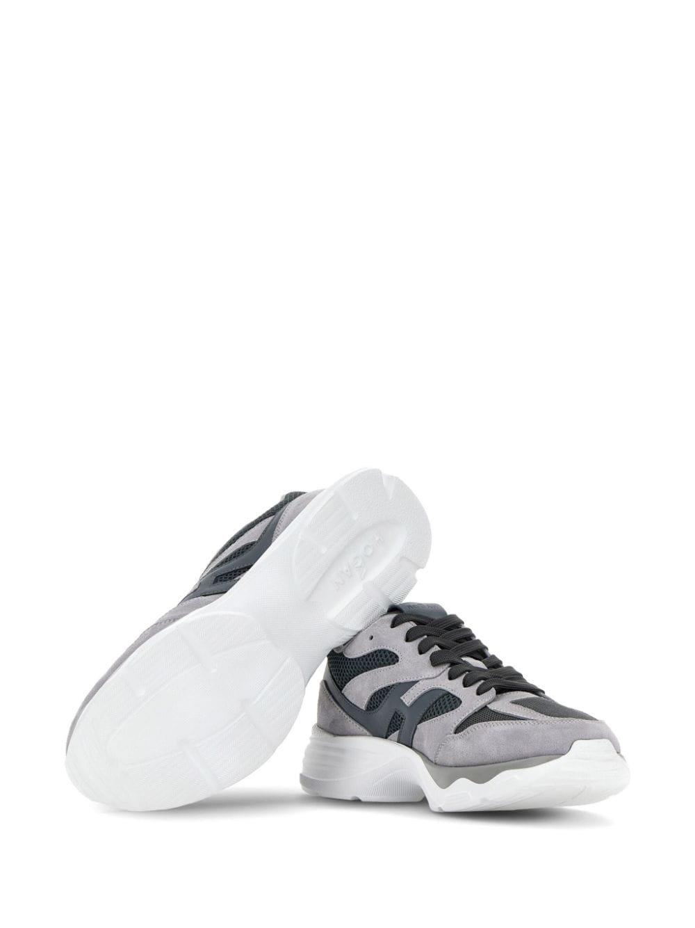 panelled suede sneakers - 4
