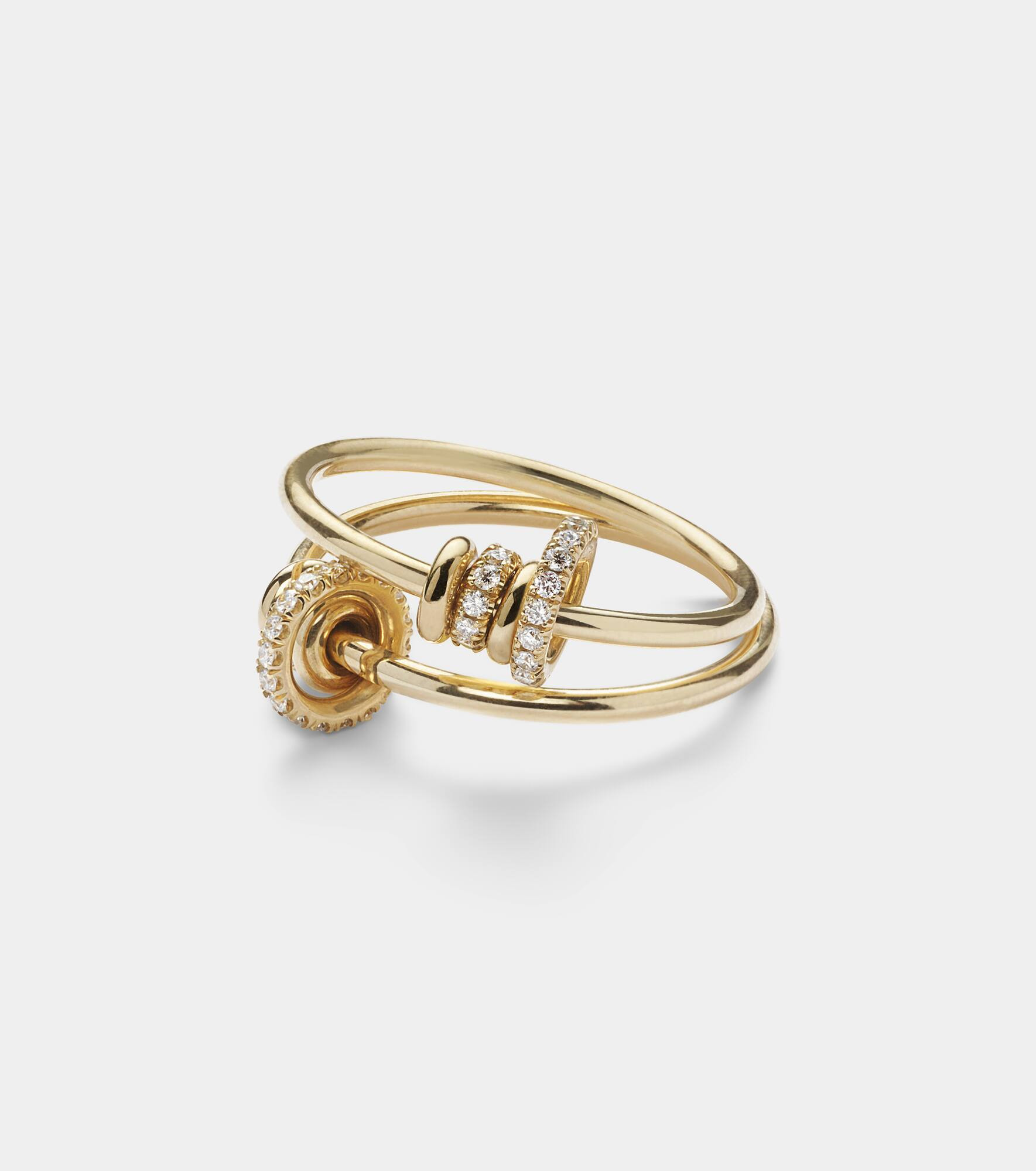 Asha 18kt gold hoop earrings with diamonds - 6