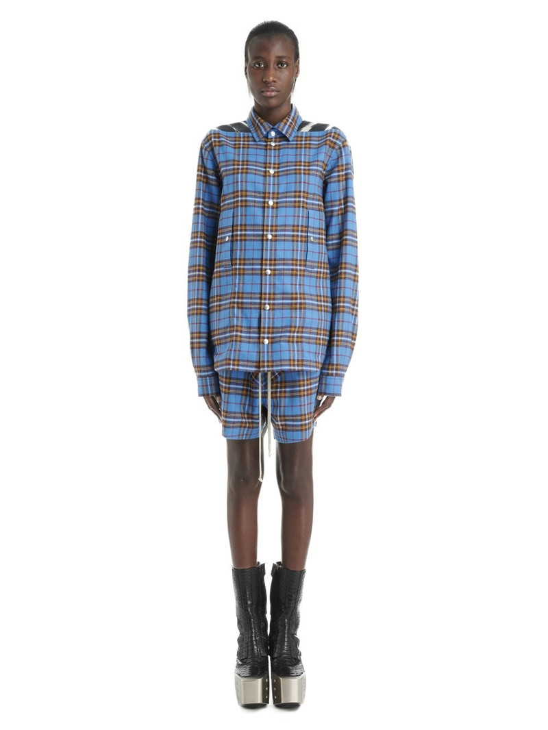 panelled plaid drawstring short 8