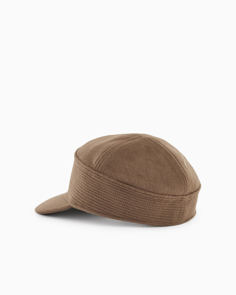 EMPORIO ARMANI WOOL CLOTH HAT WITH LOGO EMBROIDERY outlook