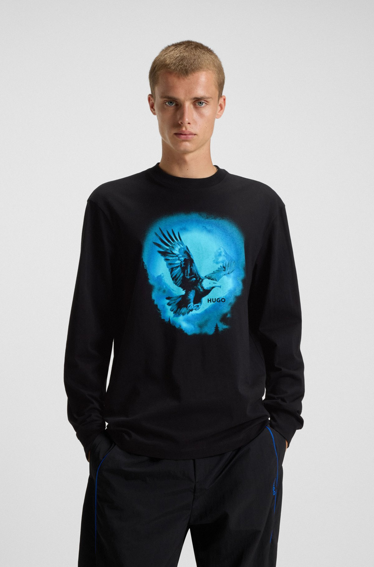 COTTON-JERSEY T-SHIRT WITH EAGLE PRINT - 2