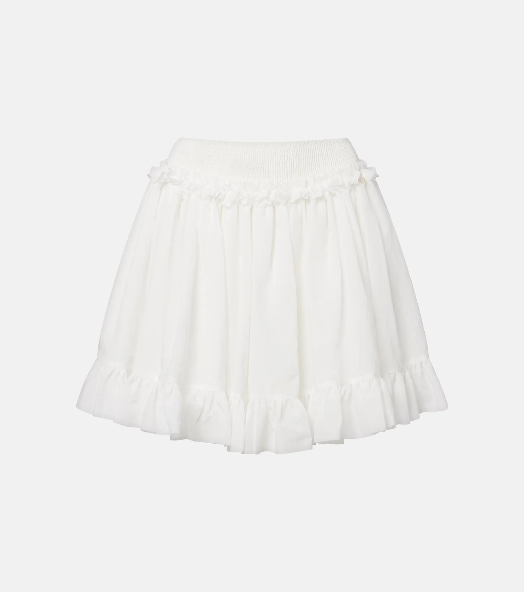 Ruffled poplin miniskirt - 1