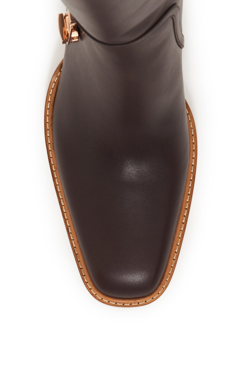 Nina Clasp Tall Boot in Dark Chocolate Leather 4