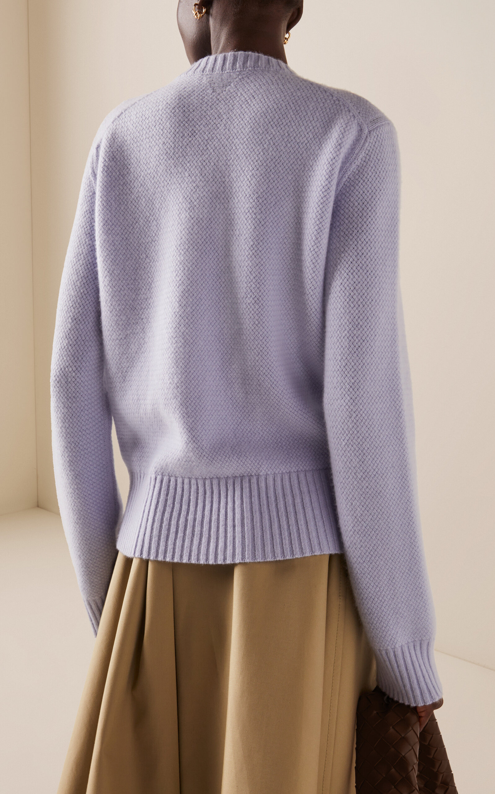 Intrecciato-Knit Cashmere Sweater purple - 4