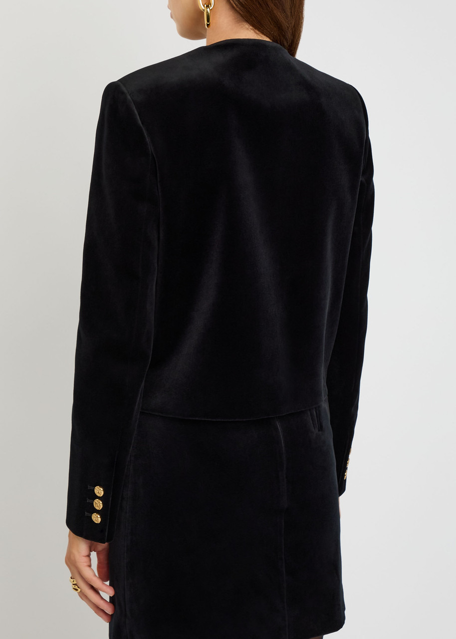 Blaze Milano Jealousy Shamo Cropped Velvet Jacket - 3