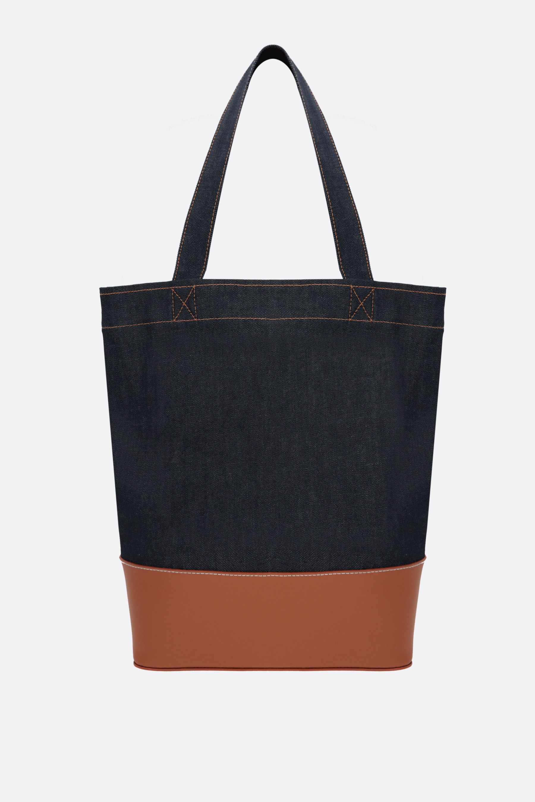 AXEL DENIM AND SMOOTH LEATHER TOTE BAG - 3