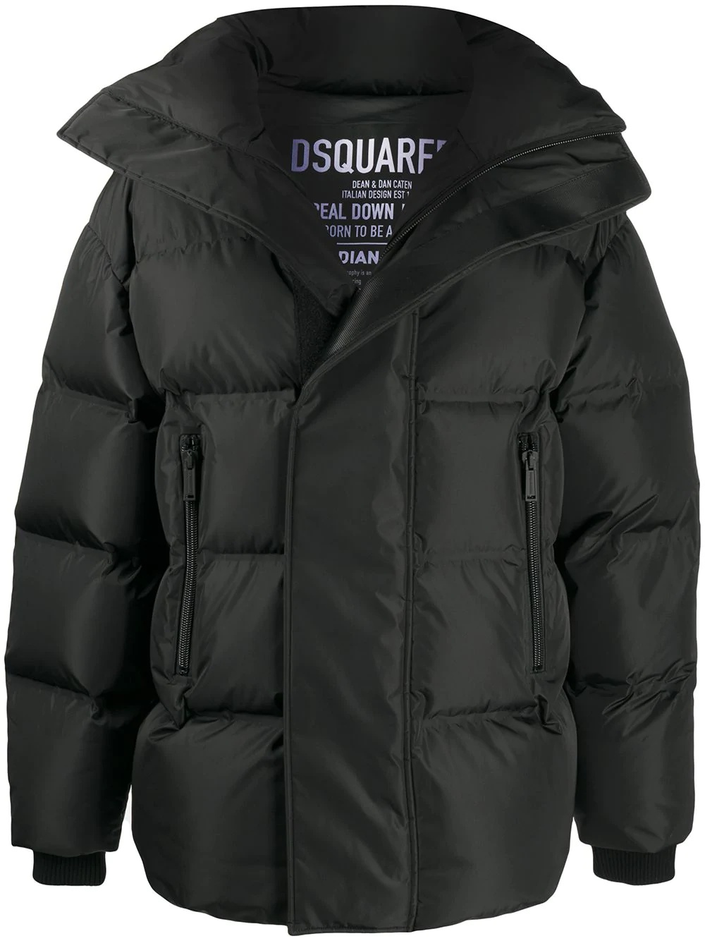 concealed logo padded jacket - 1