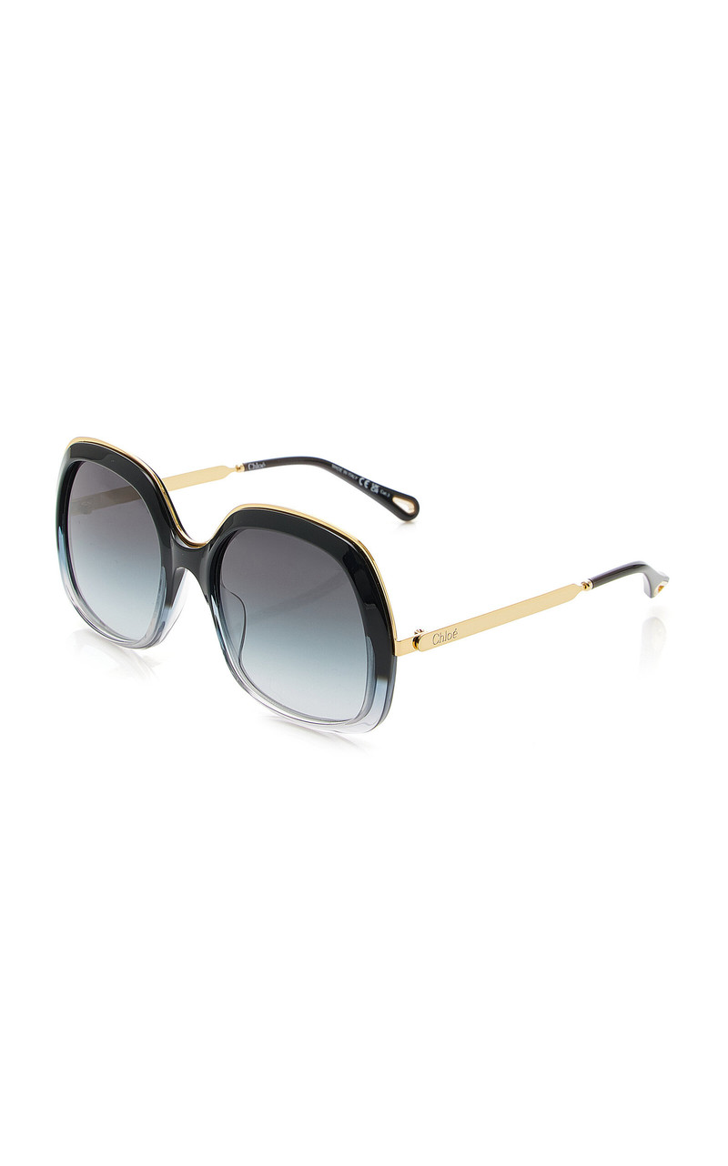 Chloé Leia Square-Frame Acetate Sunglasses blue outlook