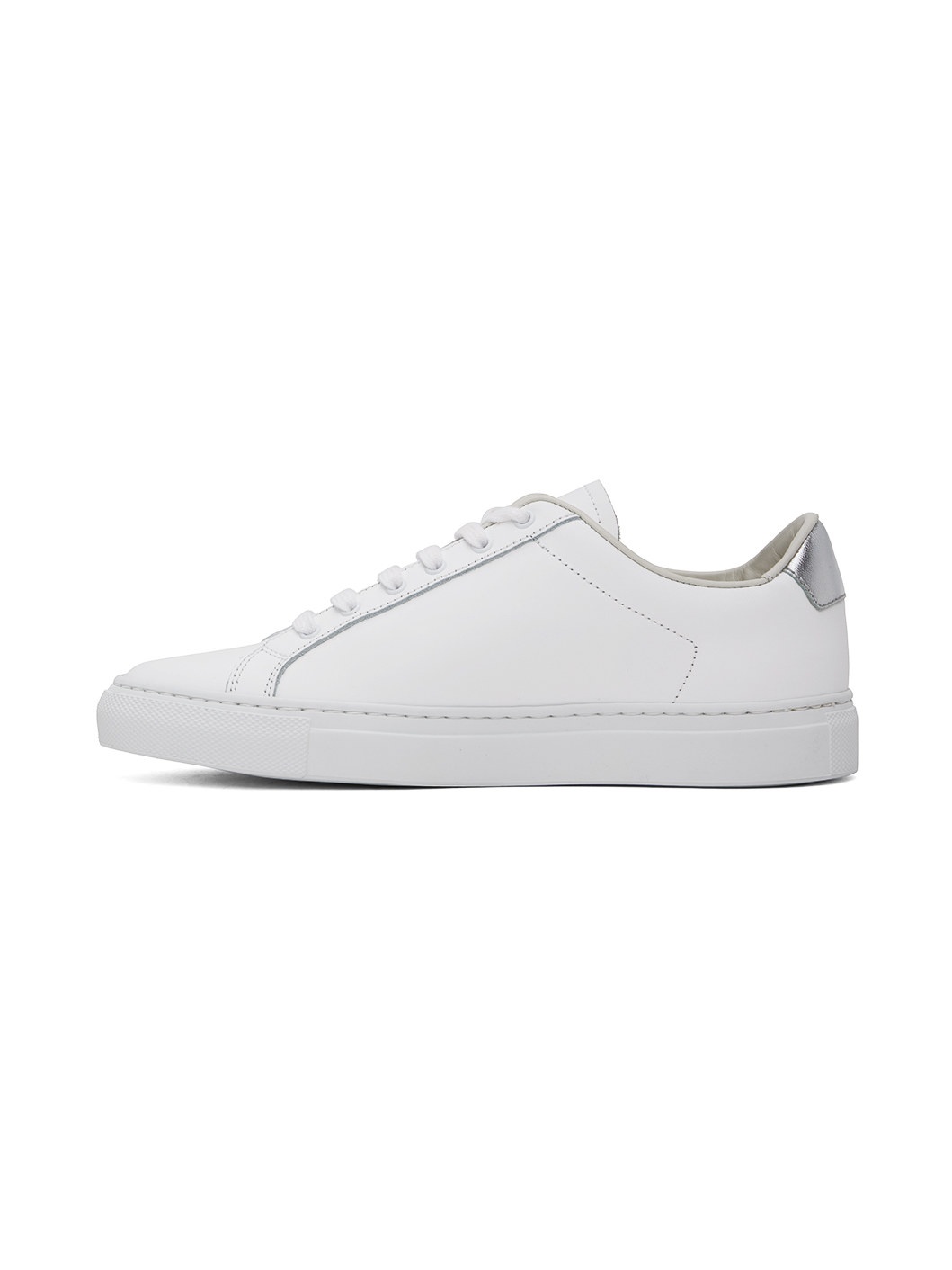 White & Silver Retro Classic Sneakers - 3