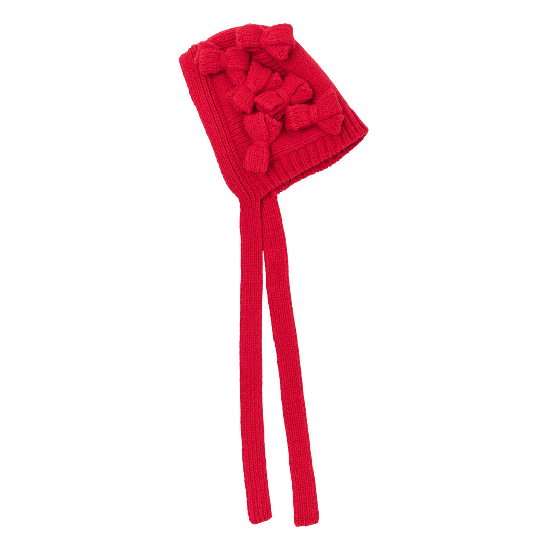 Ribbon Decorated Mohair Cap - 2