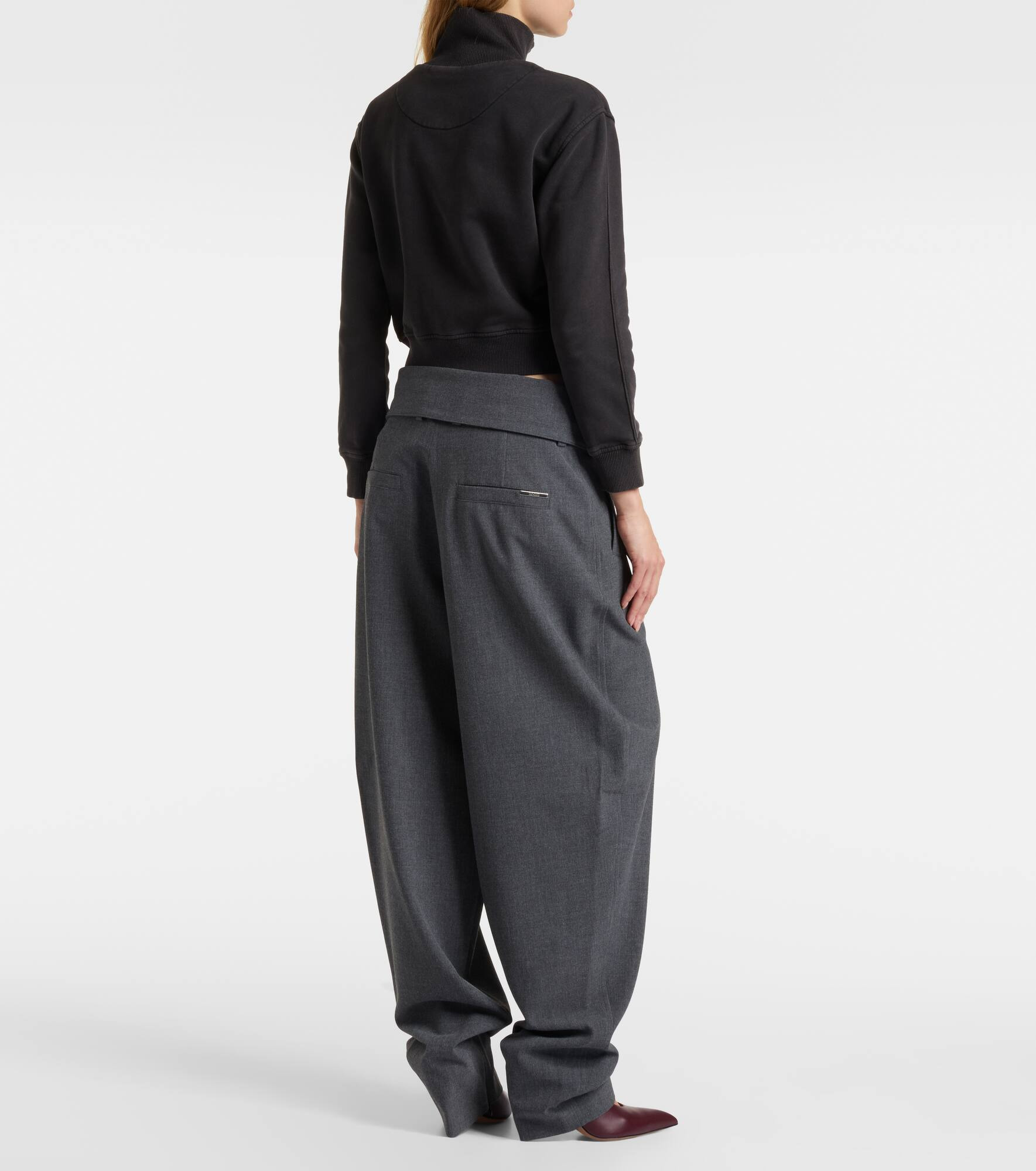Cropped cotton track jacket - 3