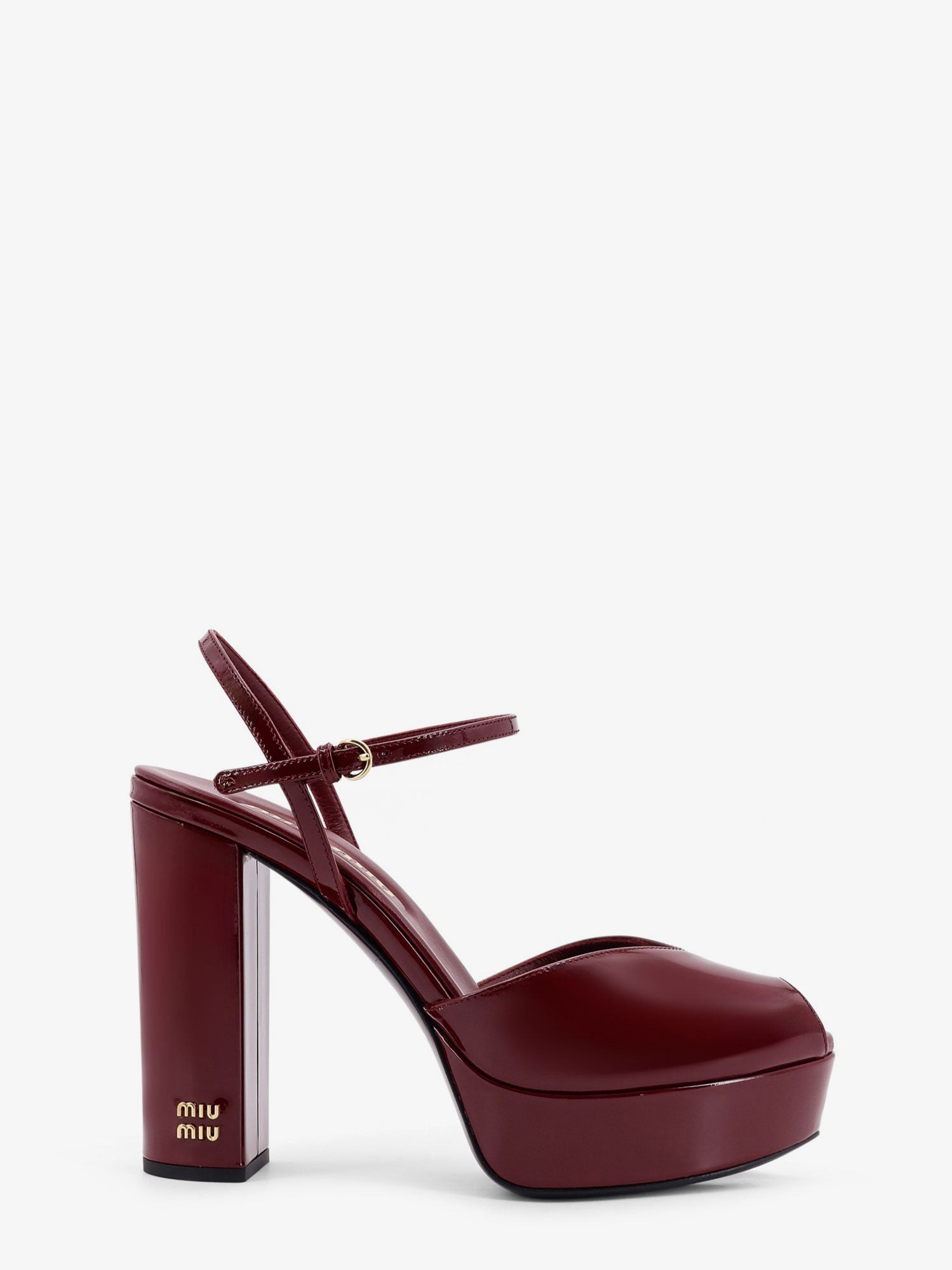 Miu Miu Women Patent Leather Sandals With Heel And Wedge - 1